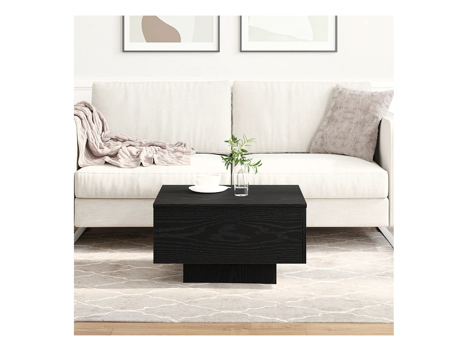 Table basse Noir 55x55x31 cm en bois