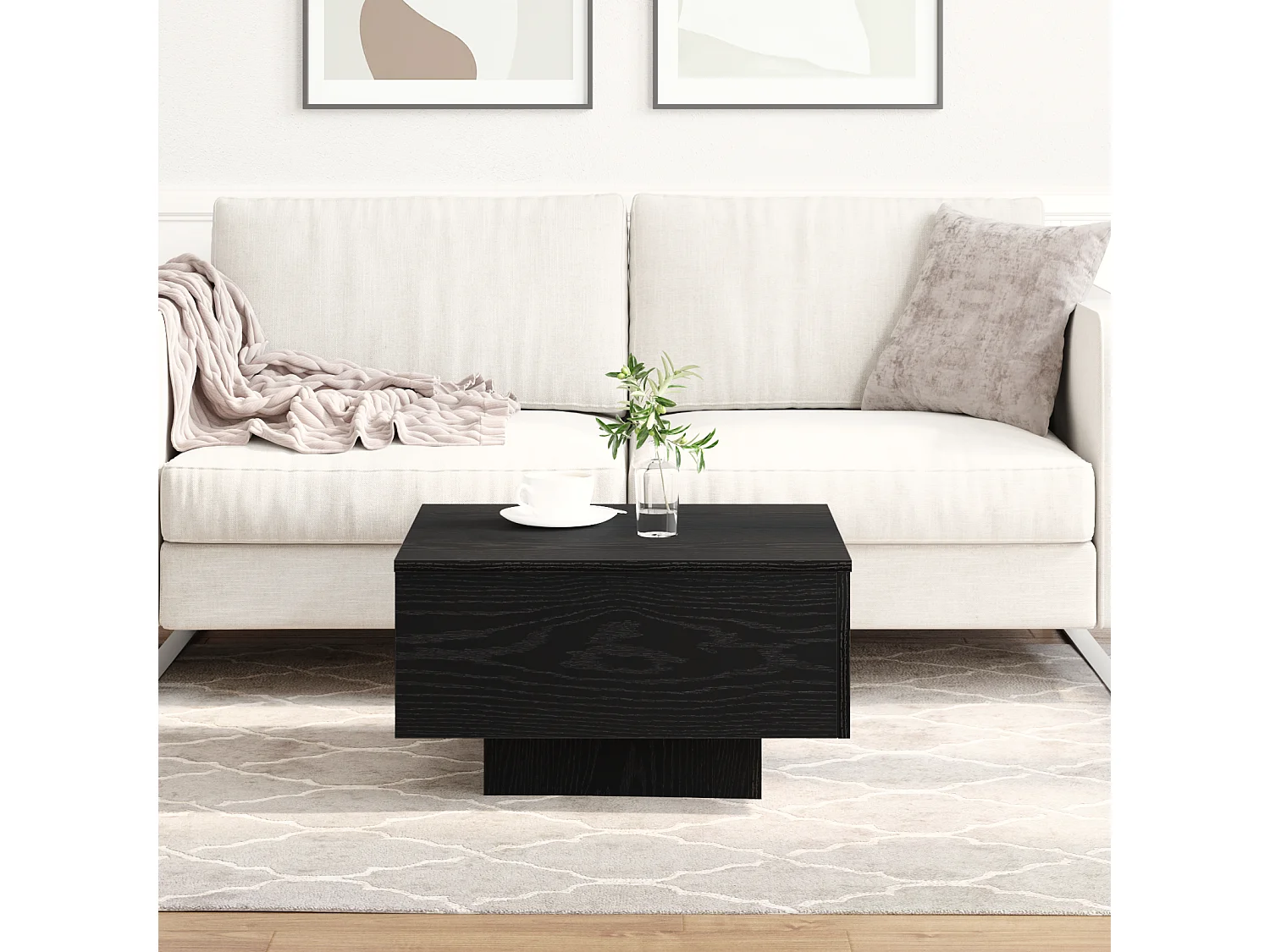 Table basse Noir 55x55x31 cm en bois