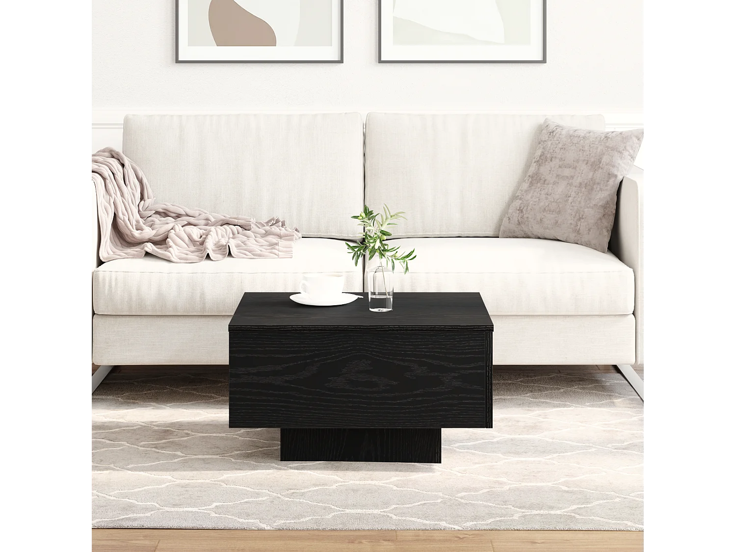 Zwarte salontafel 55x55x31 cm in hout