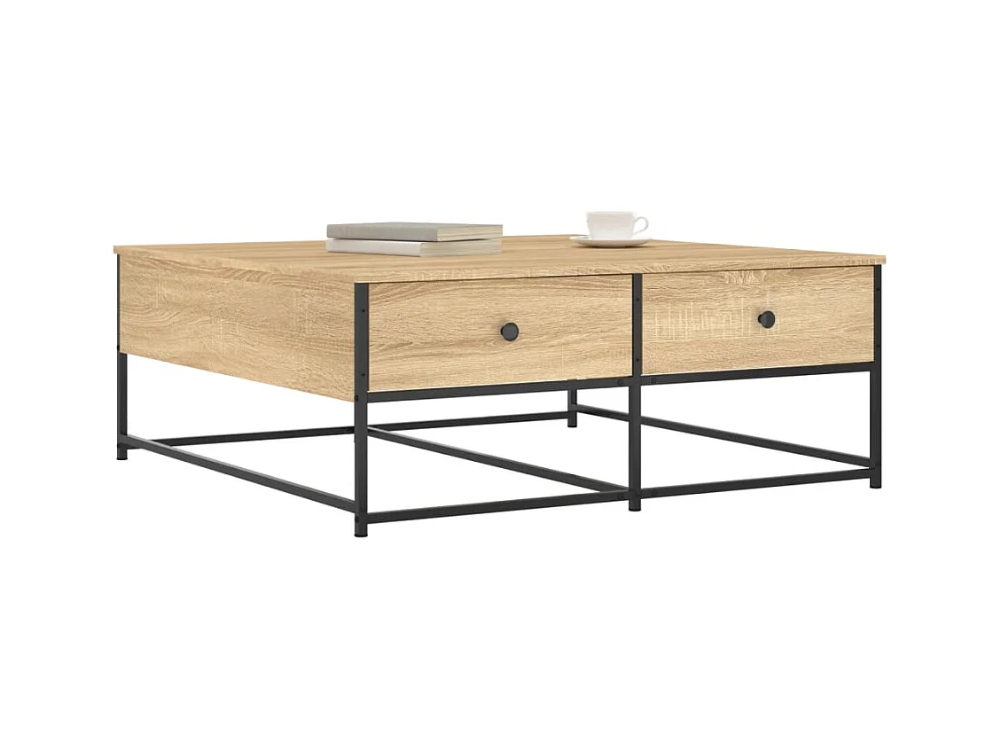 Table basse chêne sonoma 100x99x40 cm bois d'ingénierie