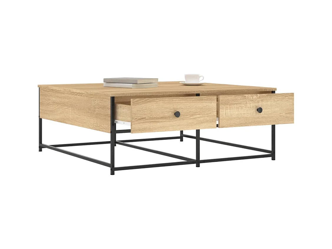 Table basse chêne sonoma 100x99x40 cm bois d'ingénierie