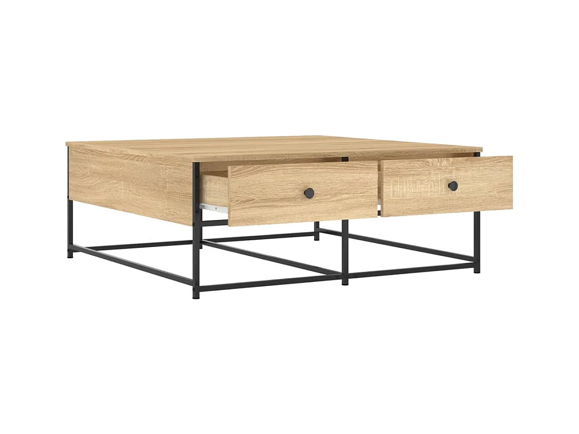 Table basse chêne sonoma 100x99x40 cm bois d'ingénierie