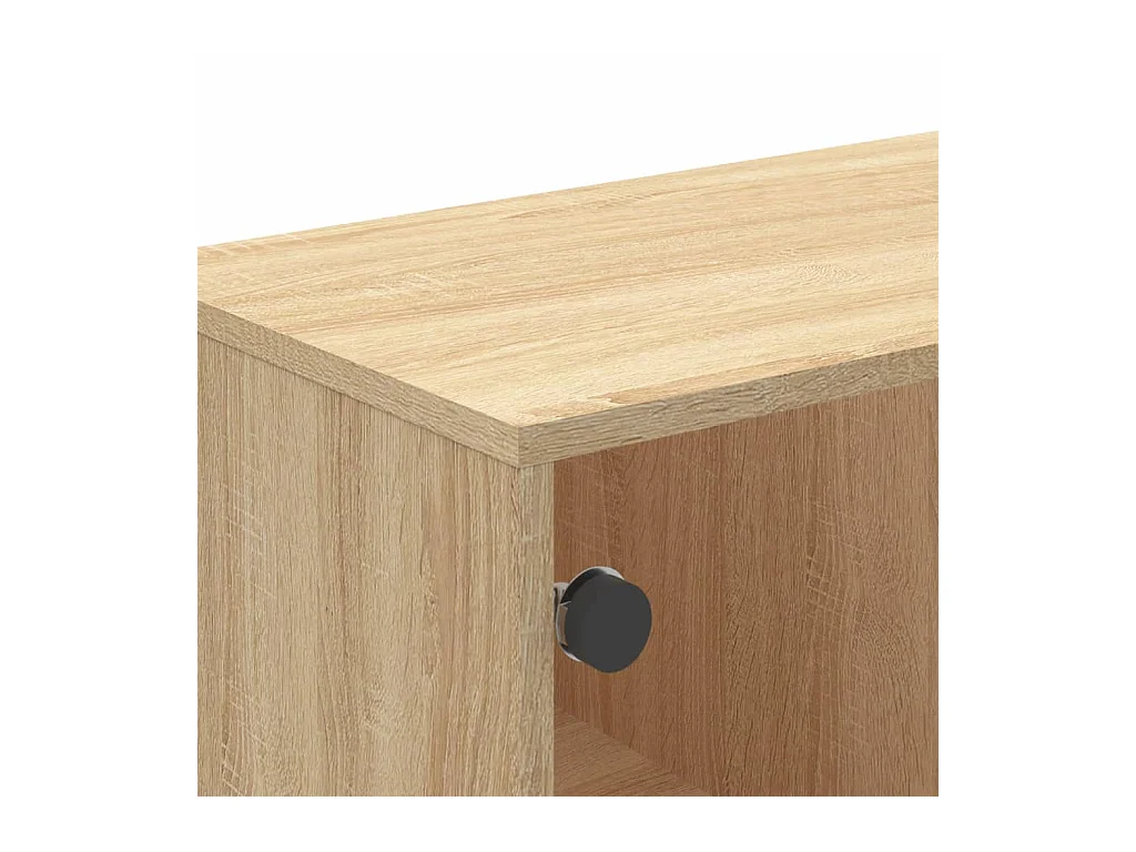 Table basse avec portes en verre chêne sonoma 68,5x50x50 cm