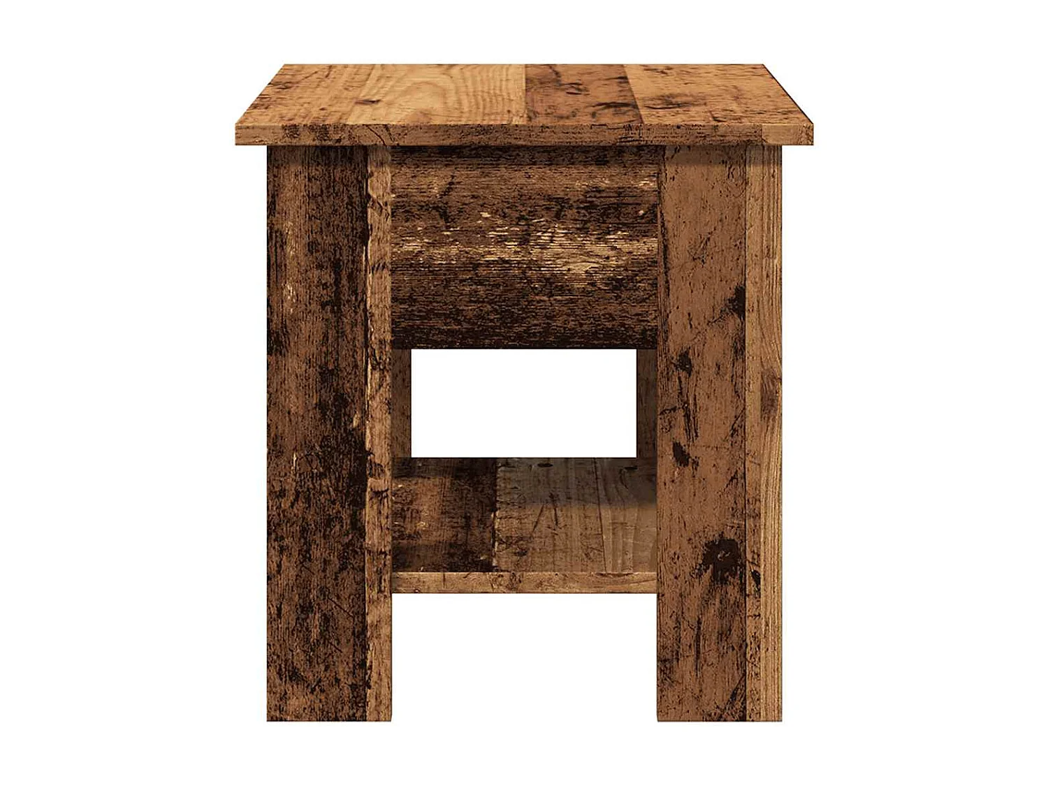 Salontafel oud hout 40x40x42 cm bewerkt hout