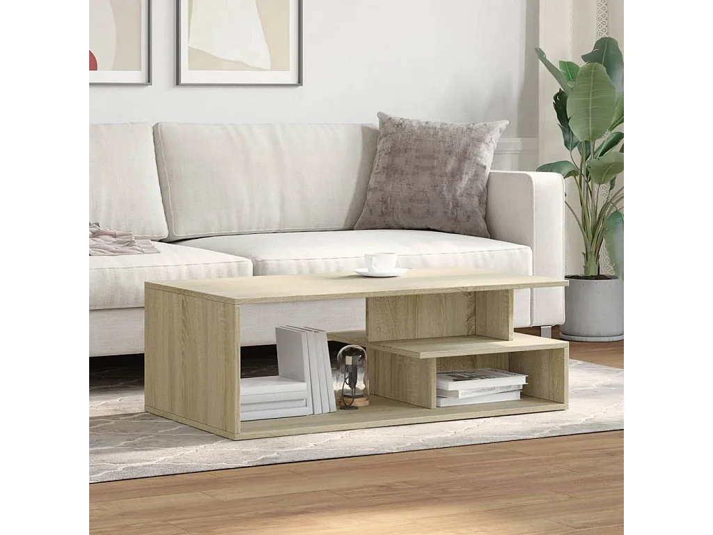 Table basse chêne sonoma 102x55x35 cm bois d'ingénierie