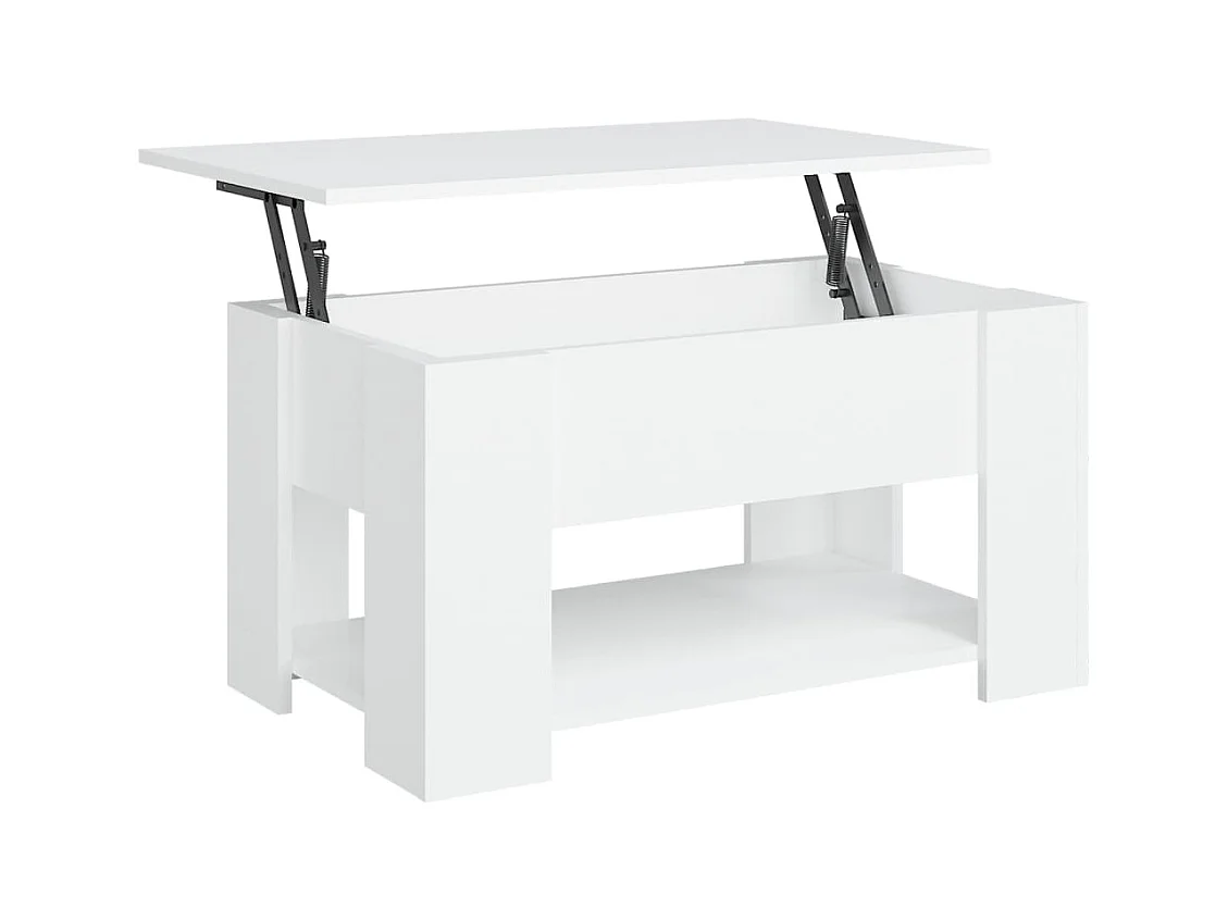 Table basse blanc 79x49x41 cm bois d'ingénierie