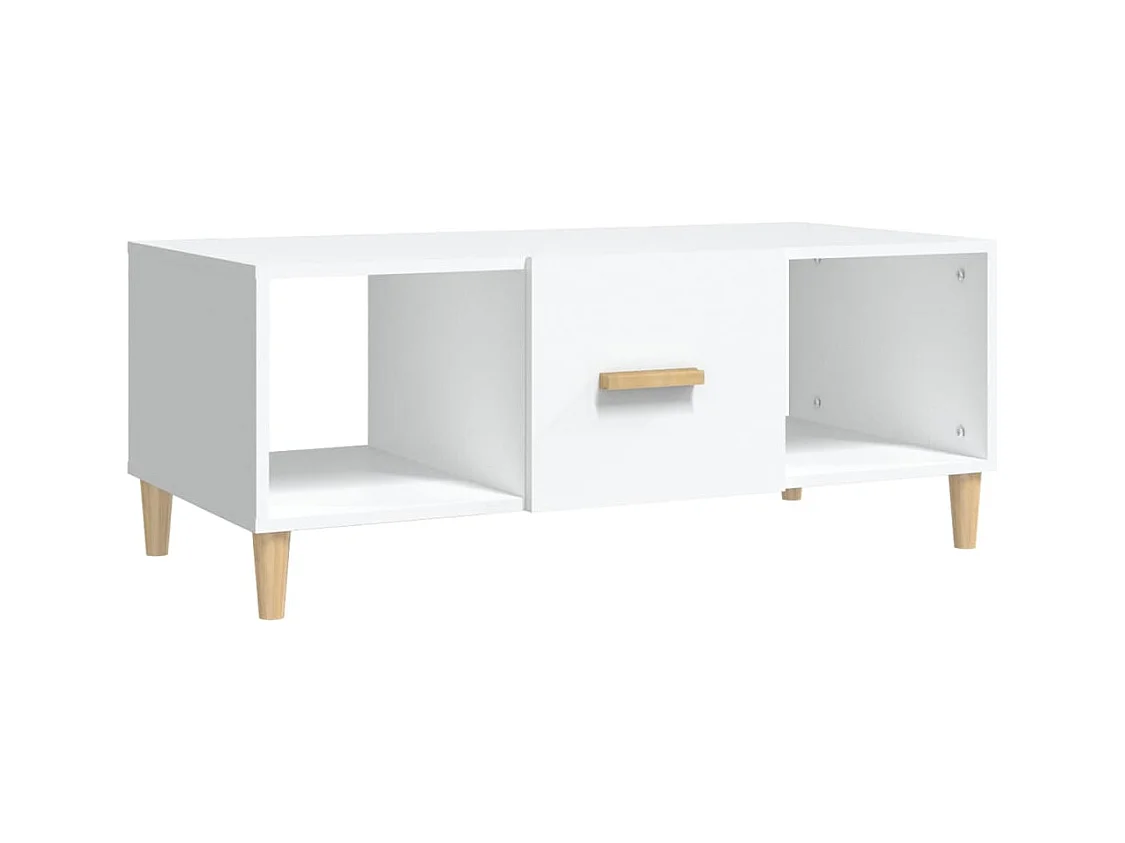 Table basse blanc 102x50x40 cm bois d'ingénierie