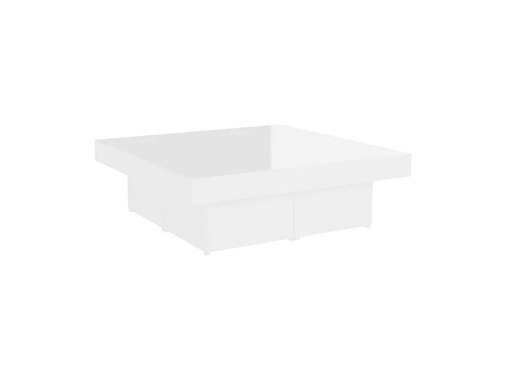 Mesa de centro blanco brillo 90x90x28 cm madera de ingeniería