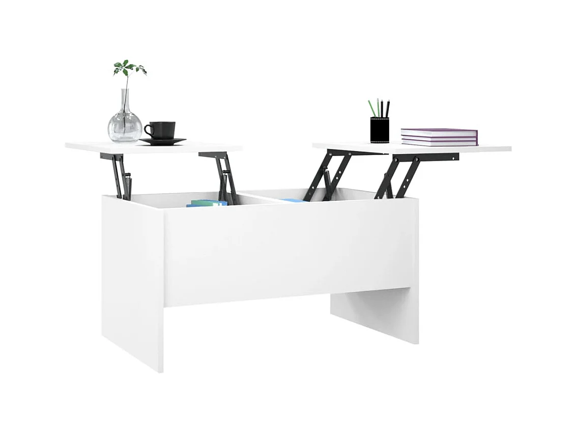 Table basse blanc 80x50x42,5 cm bois d'ingénierie