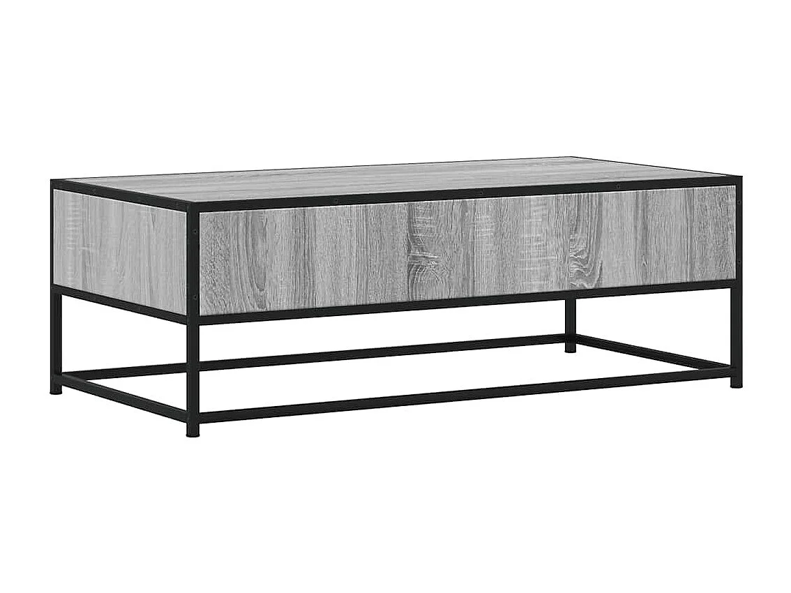 Table basse sonoma gris 100x50x35 cm bois d'ingénierie et métal