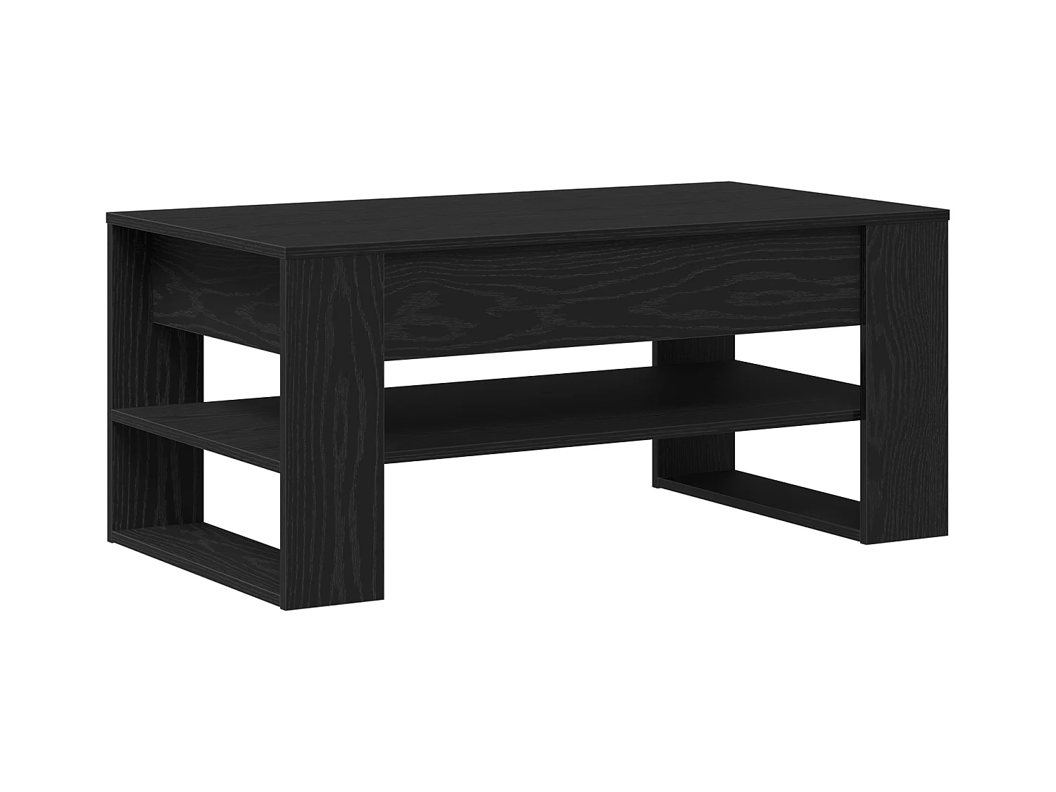 Table basse noire en chêne 102x55x45 cm en bois d'ingénierie