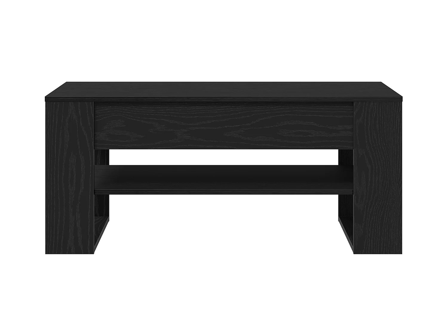 Table basse noire en chêne 102x55x45 cm en bois d'ingénierie