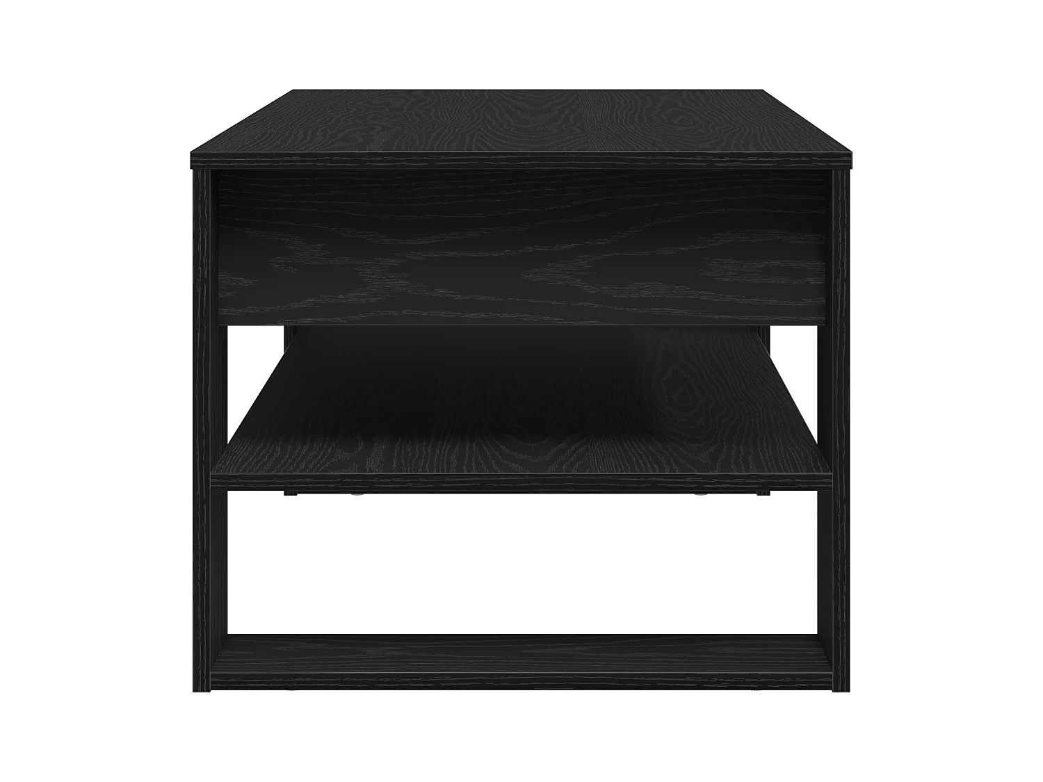Table basse noire en chêne 102x55x45 cm en bois d'ingénierie