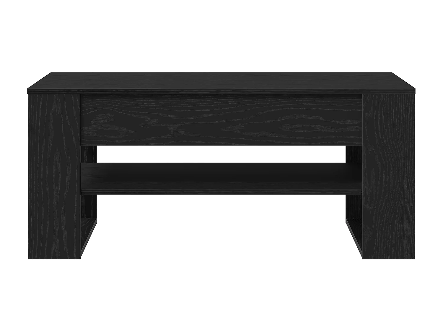 Table basse noire en chêne 102x55x45 cm en bois d'ingénierie