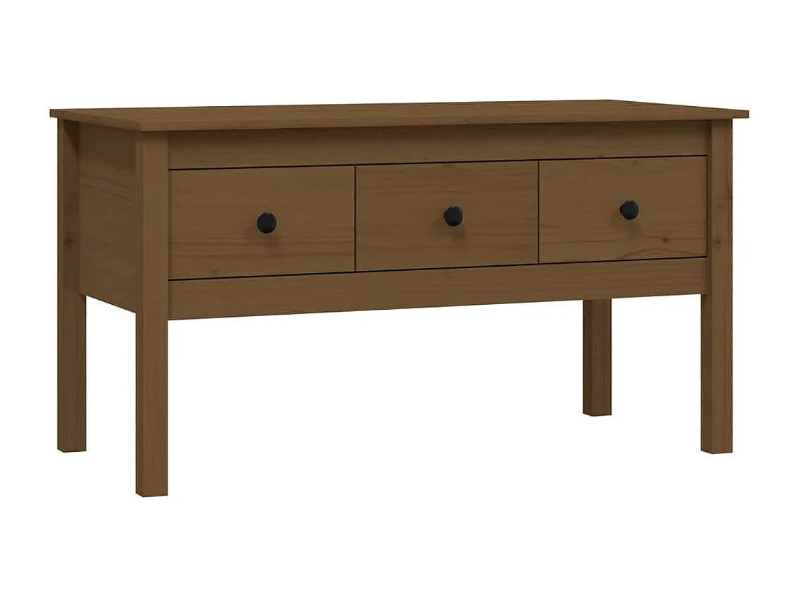 Tavolino da caffè color miele 102x49x55 cm in legno di pino massello