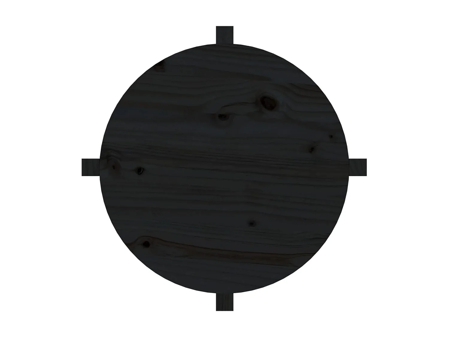 Table basse Noir Ø 62,5x45 cm Bois massif de pin