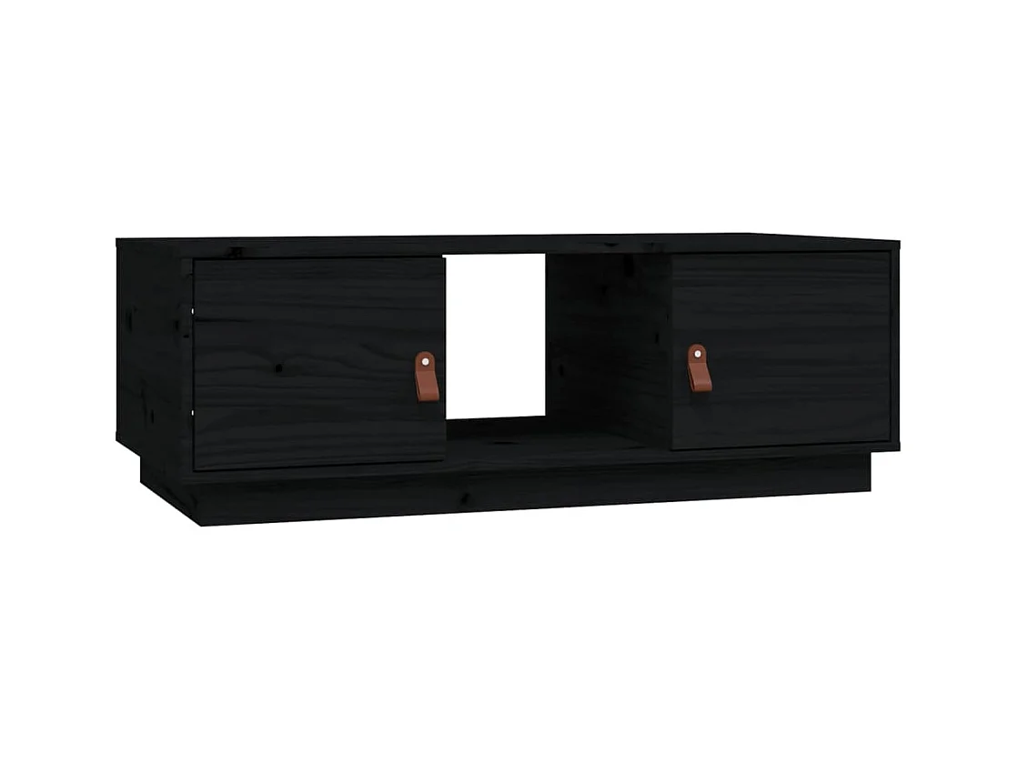 Table basse Noir 100x50x35 cm Bois massif de pin