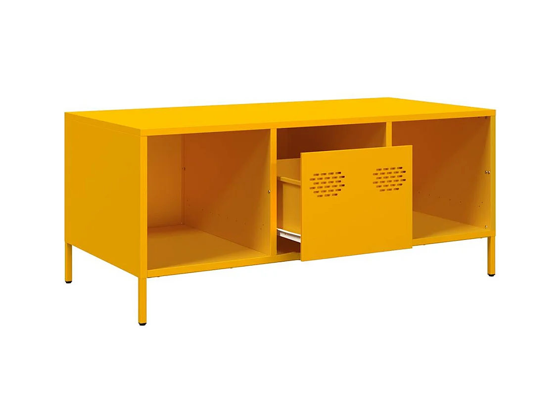 Mosterdgele salontafel 101,5x50x43,5cm koudgewalst staal