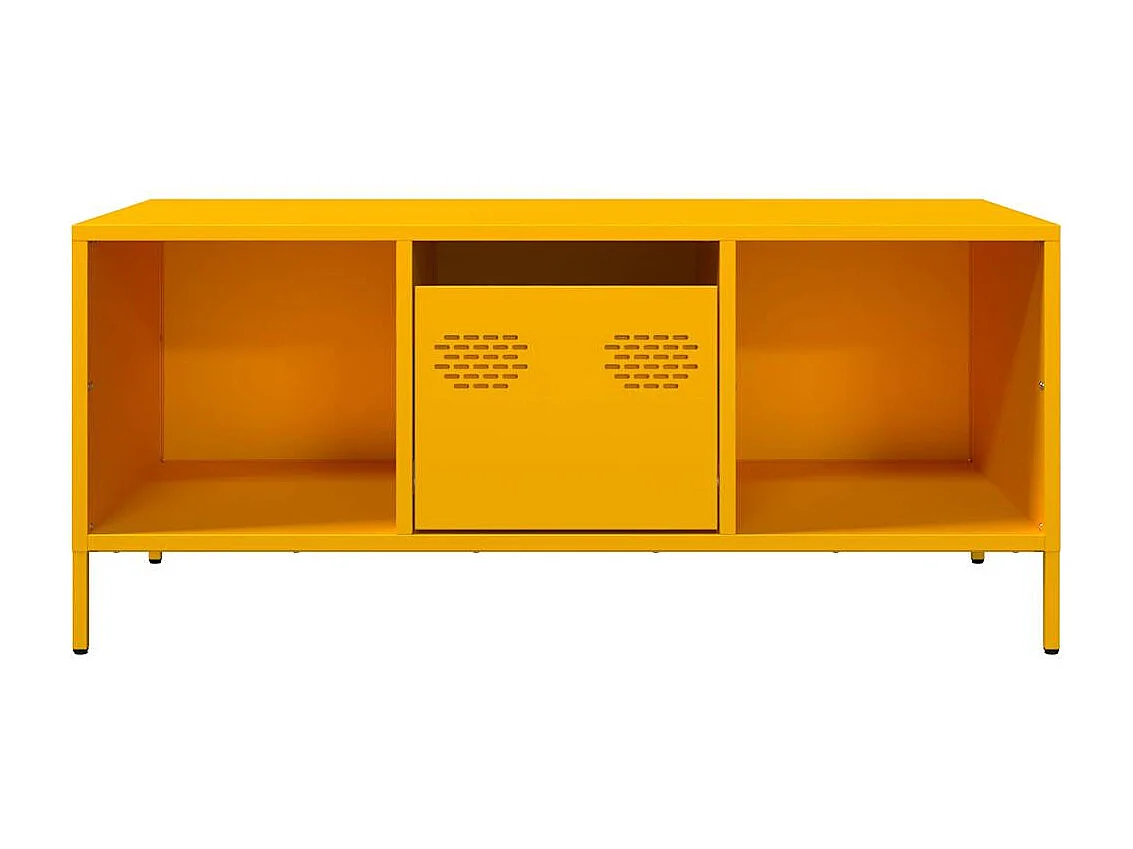 Mesa de centro de acero laminado en frío color amarillo mostaza 101,5x50x43,5cm