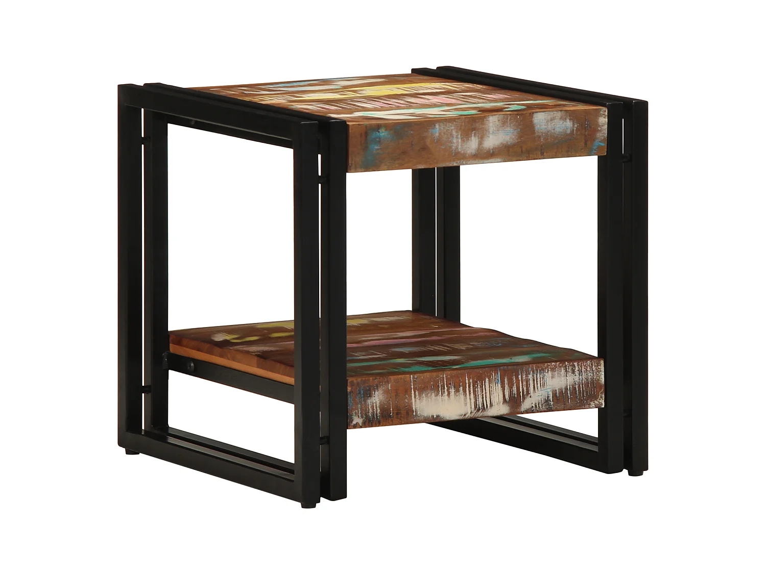 Veelkleurige salontafel 40x50x38 cm van massief gerecycled hout