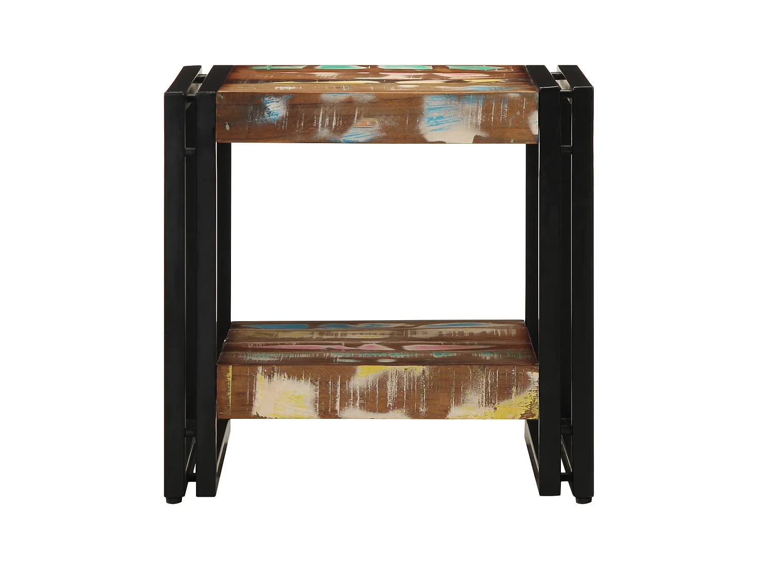 Veelkleurige salontafel 40x50x38 cm van massief gerecycled hout