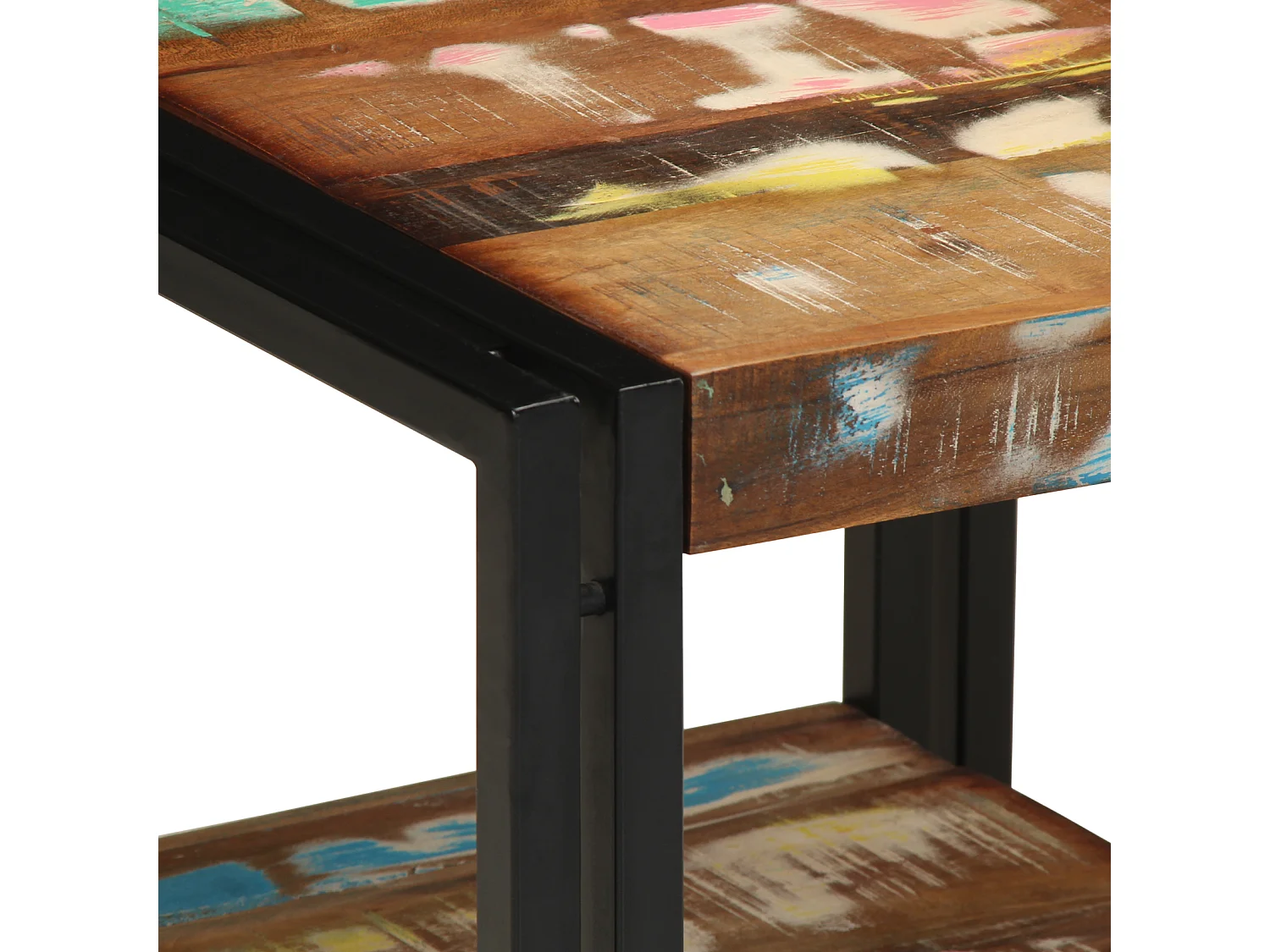 Table basse Multicolore 40x50x38 cm en bois massif récupéré