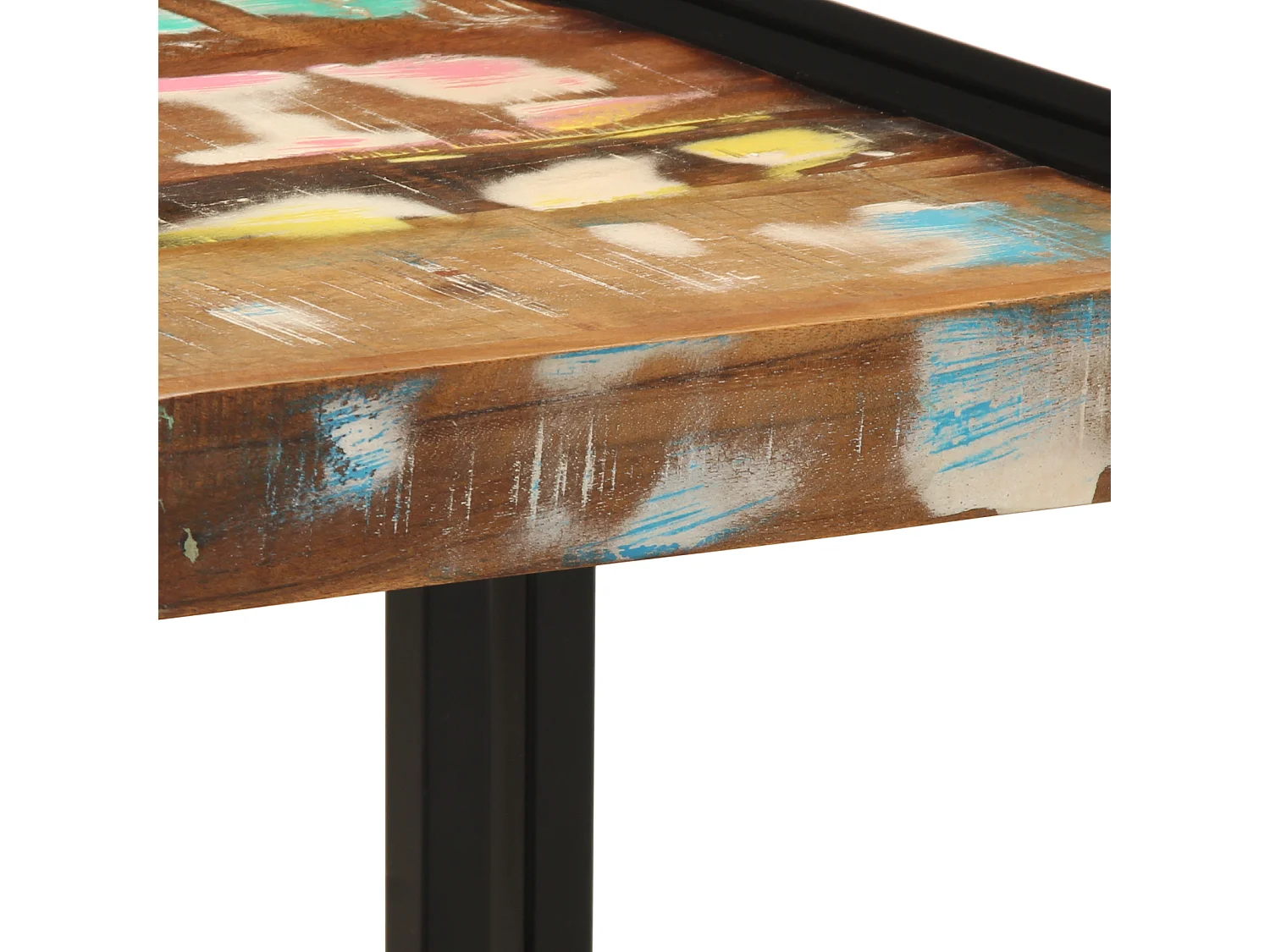 Table basse Multicolore 40x50x38 cm en bois massif récupéré