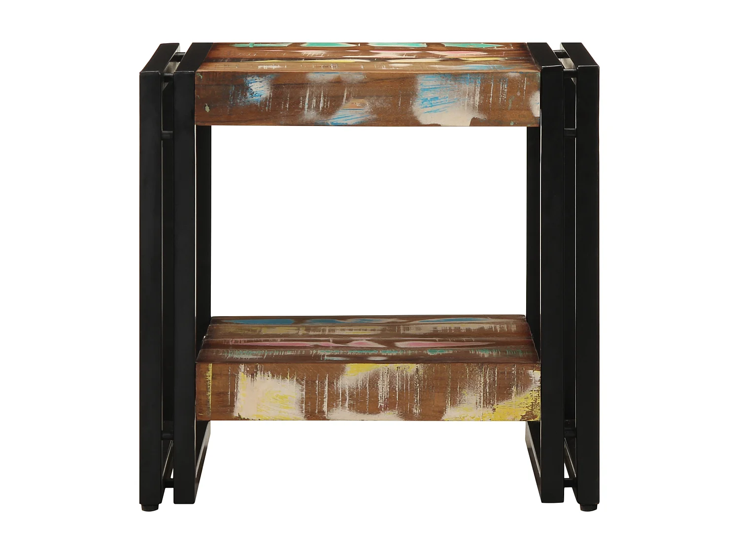 Veelkleurige salontafel 40x50x38 cm van massief gerecycled hout