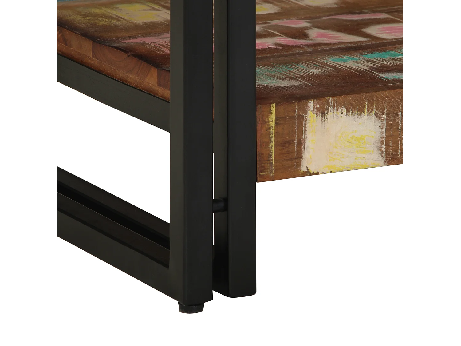 Veelkleurige salontafel 40x50x38 cm van massief gerecycled hout