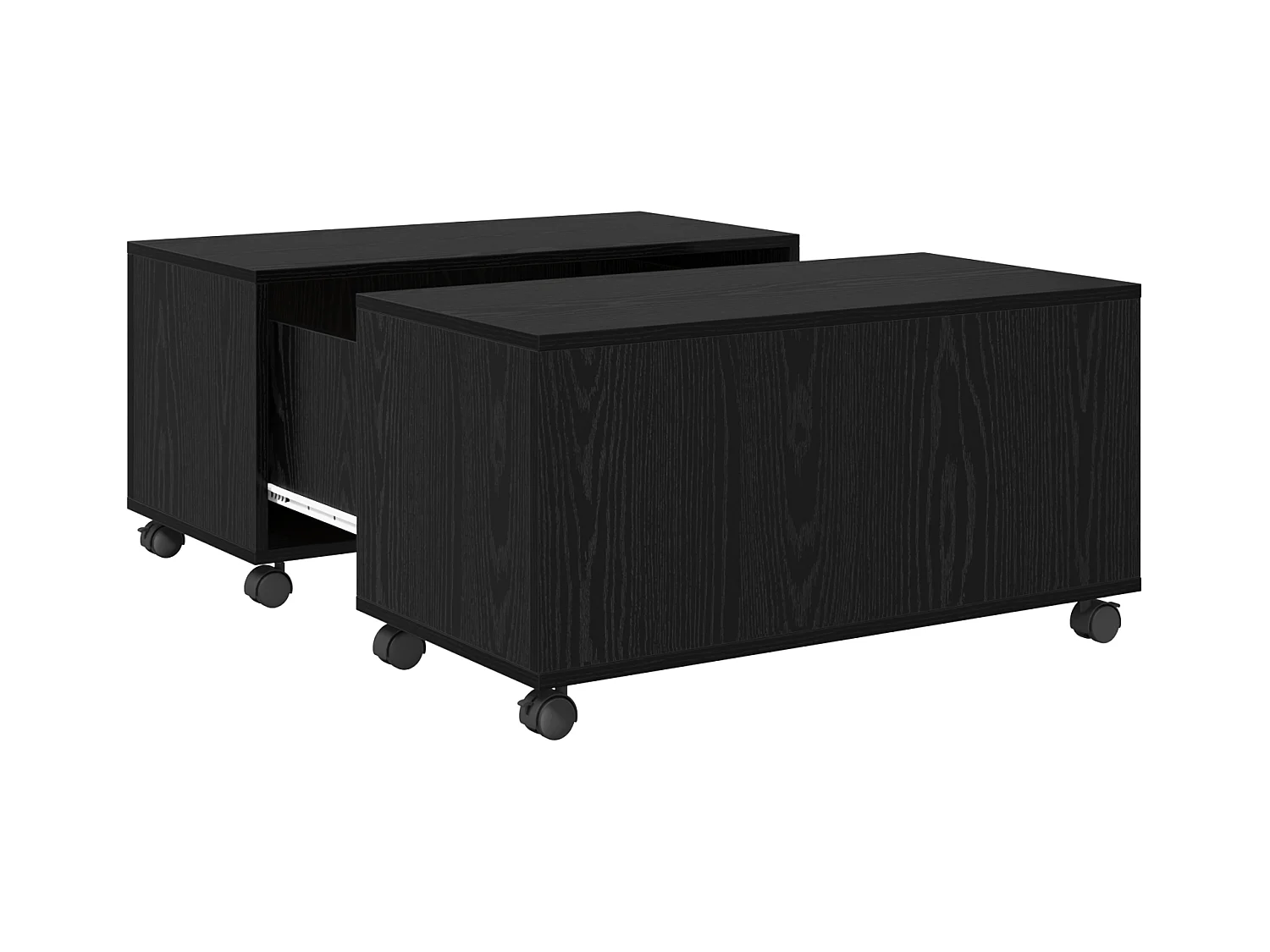 Tavolino da caffè in rovere nero 75 x 75 x 38 cm in legno ingegnerizzato