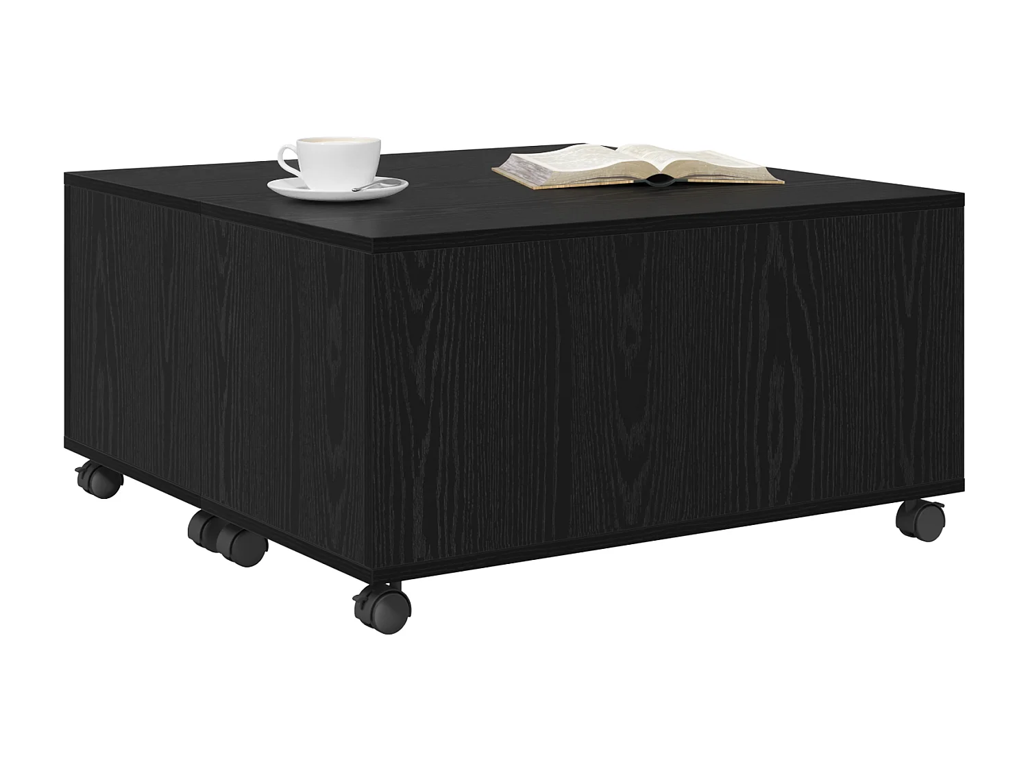 Table basse Chêne noir 75 x 75 x 38 cm Bois d'ingénierie