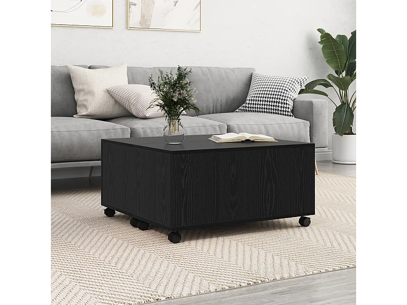 Table basse Chêne noir 75 x 75 x 38 cm Bois d'ingénierie