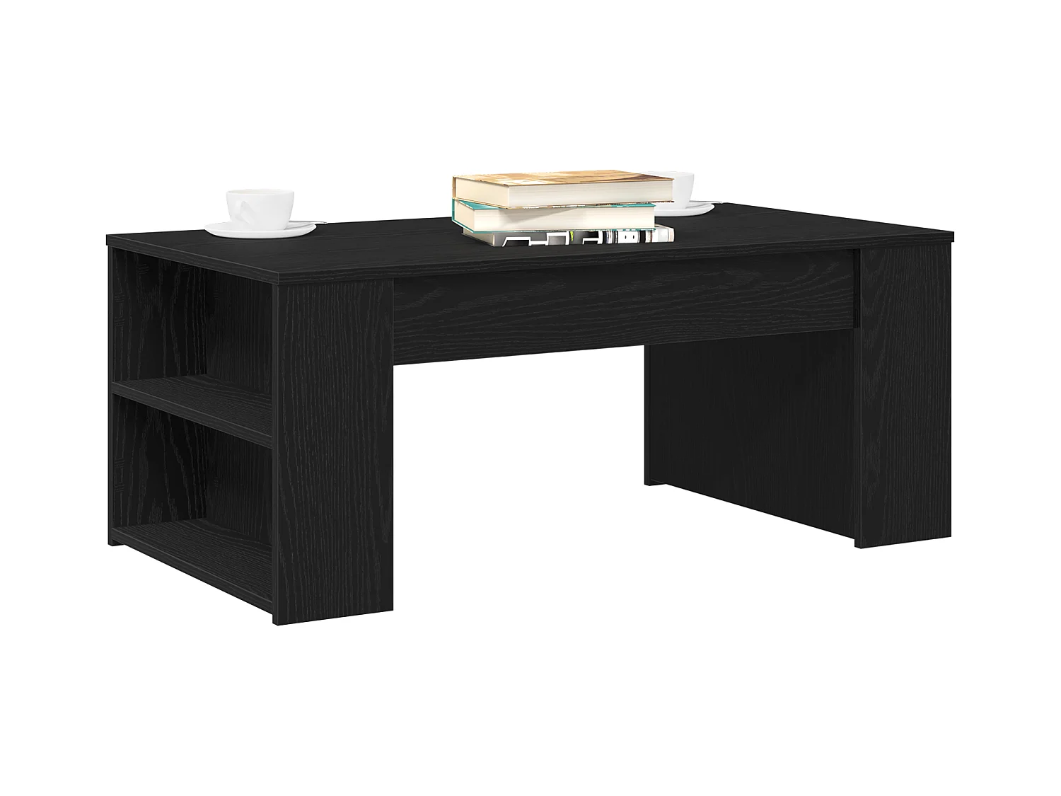 Table basse Chêne Noir 102x55x42 cm Bois d'ingénierie