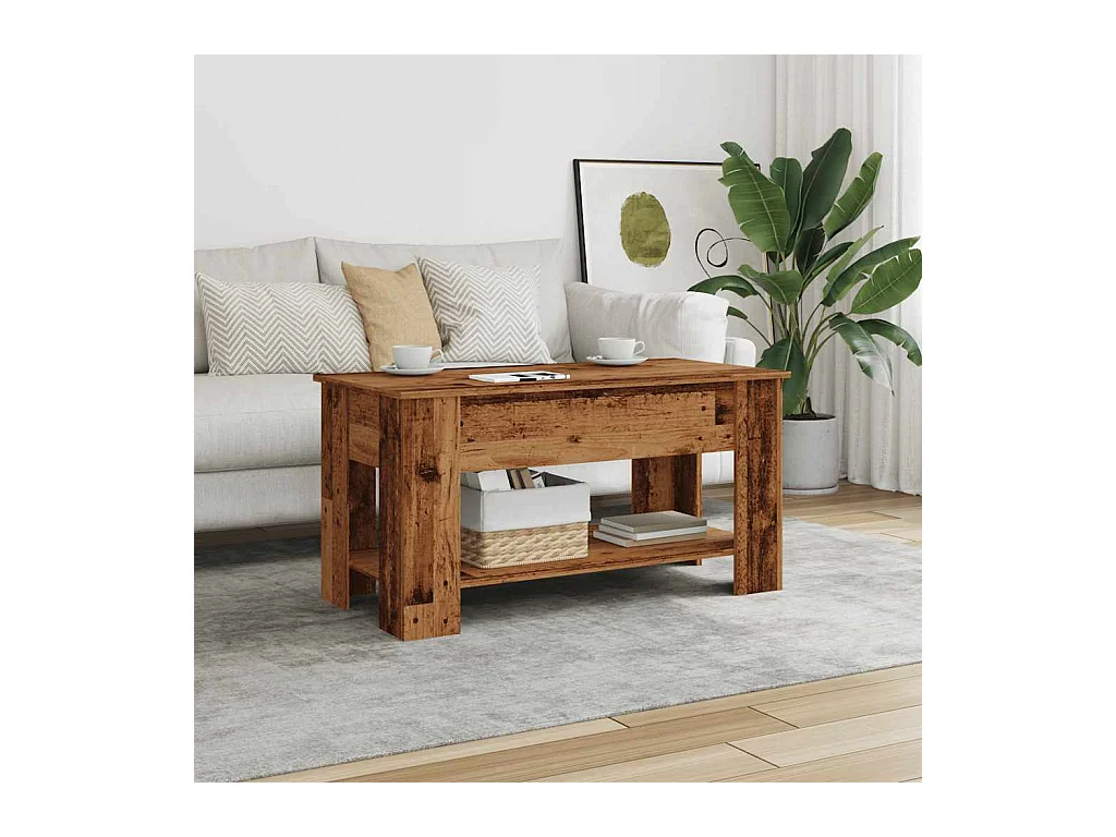 Salontafel oud hout 101x49x52 cm bewerkt hout