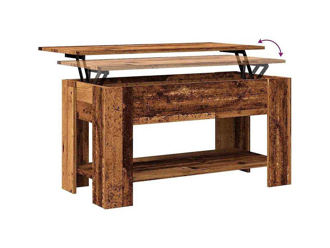 Salontafel oud hout 101x49x52 cm bewerkt hout