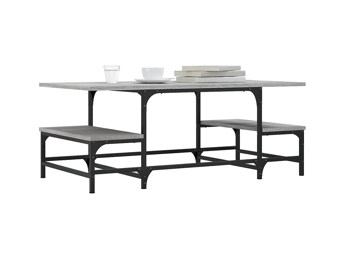 Table basse sonoma gris 100x50,5x40 cm bois d'ingénierie