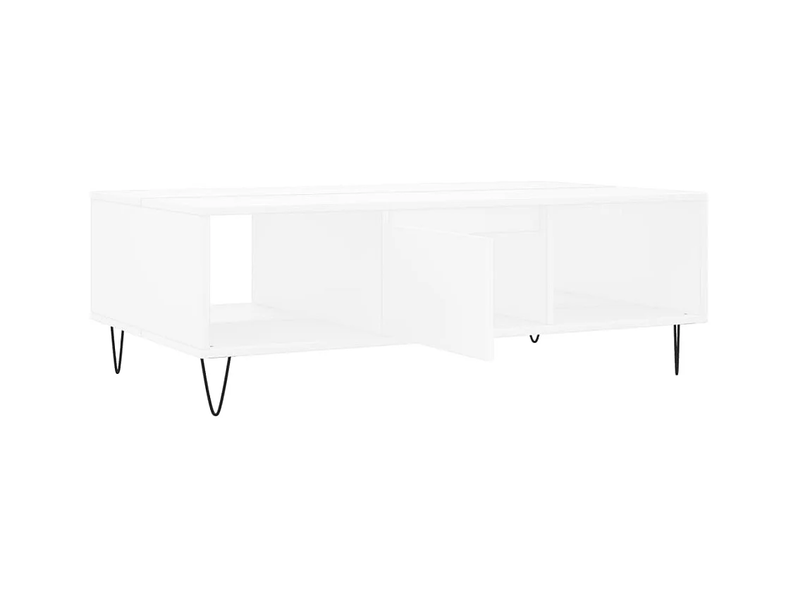 Table basse blanc 104x60x35 cm bois d'ingénierie