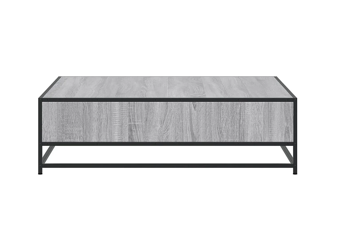 Table basse sonoma gris 100x100x30cm bois d'ingénierie et métal