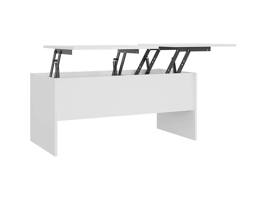 Table basse Blanc 102x50,5x46,5 cm Bois d'ingénierie