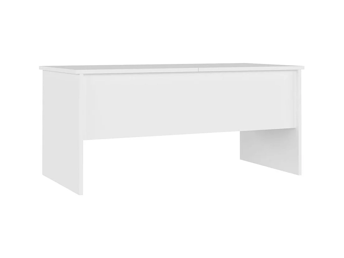 Table basse Blanc 102x50,5x46,5 cm Bois d'ingénierie