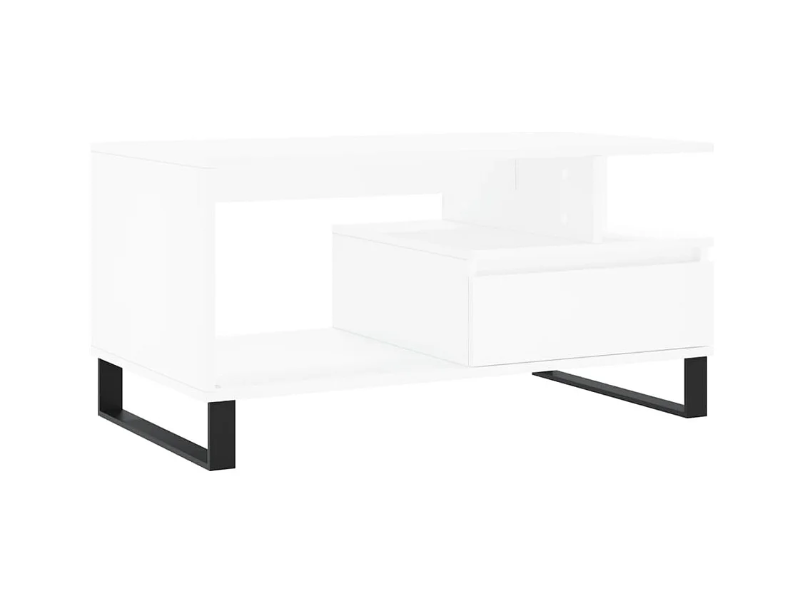 Table basse Blanc 90x49x45 cm Bois d'ingénierie