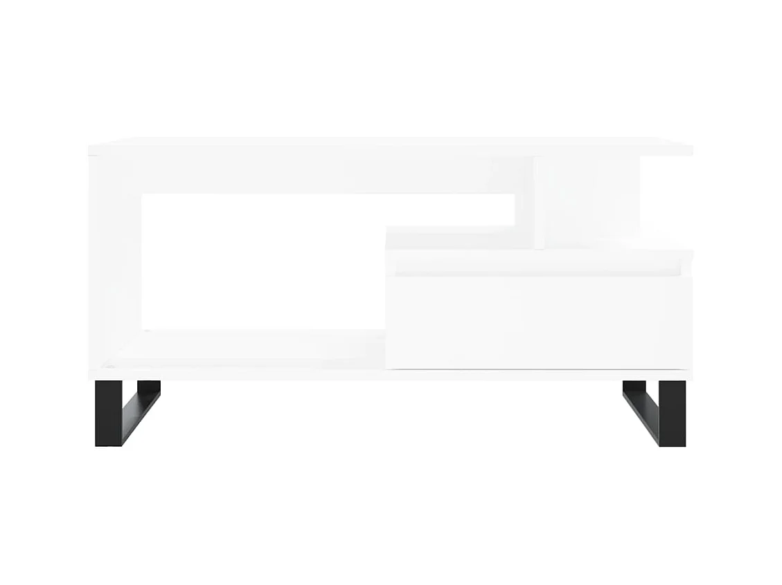 Table basse Blanc 90x49x45 cm Bois d'ingénierie