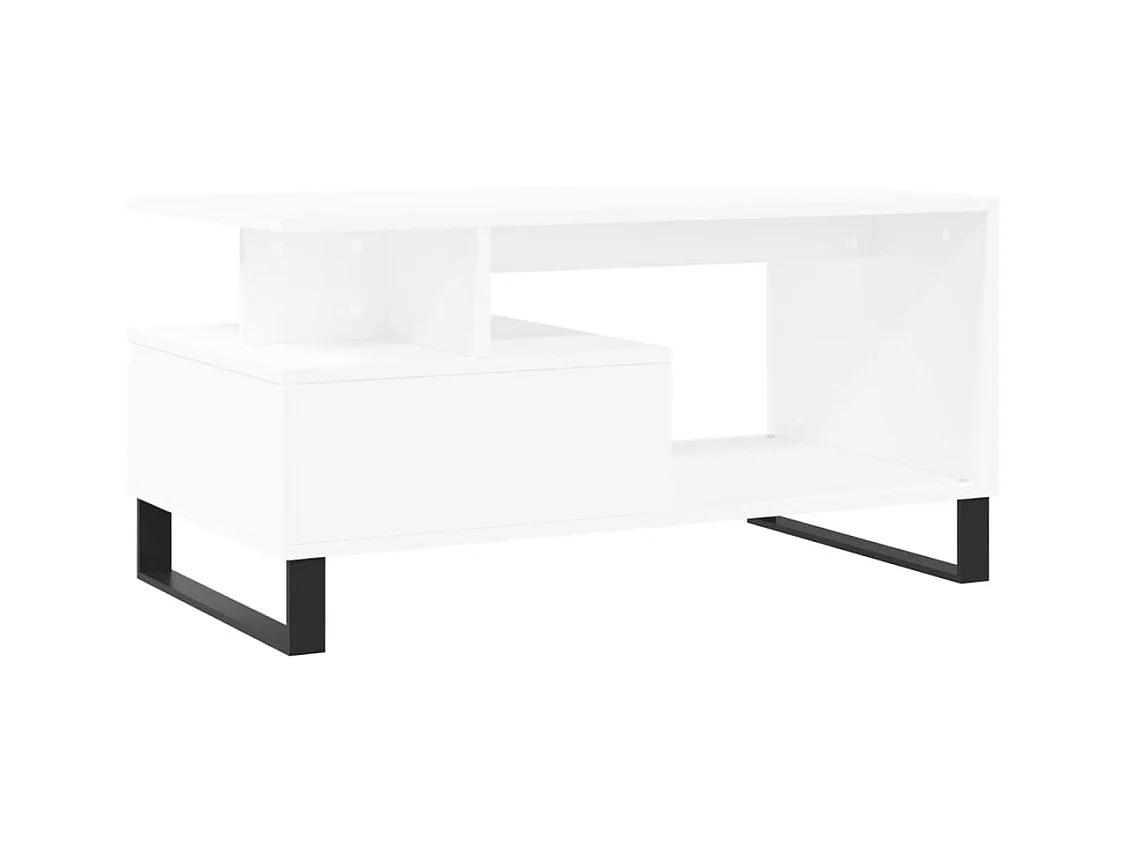 Table basse Blanc 90x49x45 cm Bois d'ingénierie