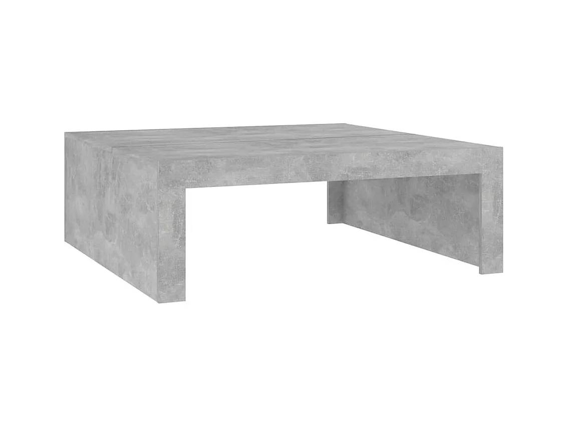 Table basse gris béton 100x100x35 cm bois d'ingénierie