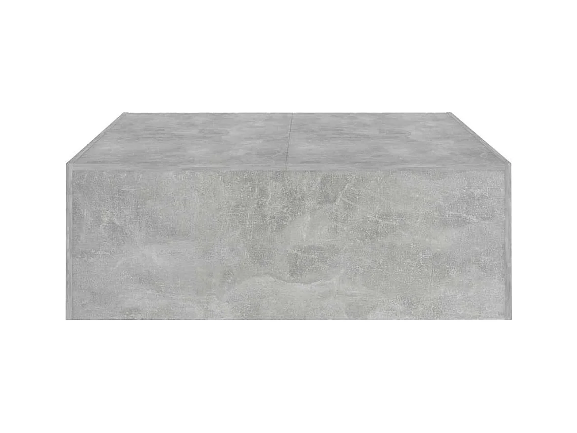 Table basse gris béton 100x100x35 cm bois d'ingénierie