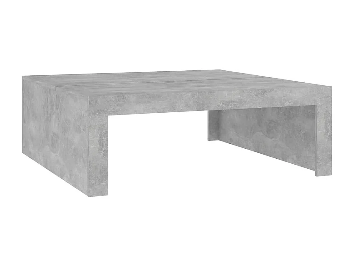 Table basse gris béton 100x100x35 cm bois d'ingénierie