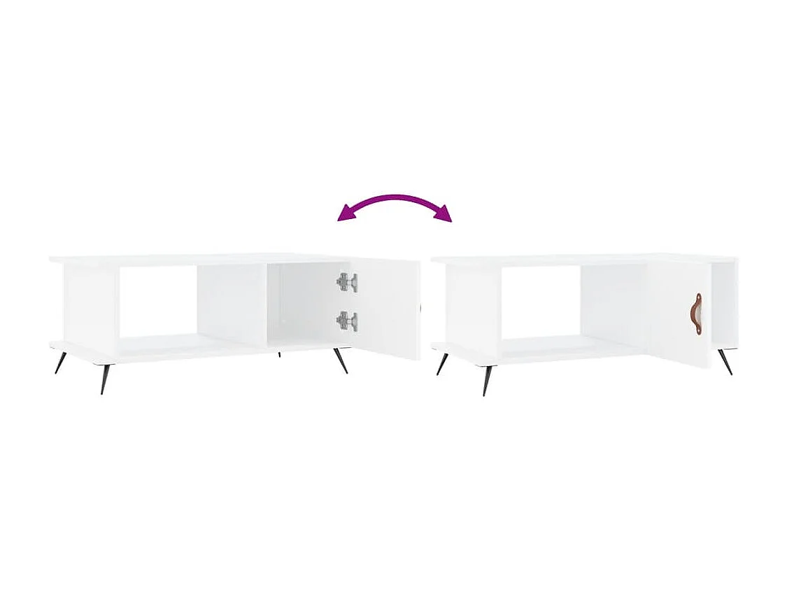 Tavolino bianco 90x50x40 cm in legno ingegnerizzato