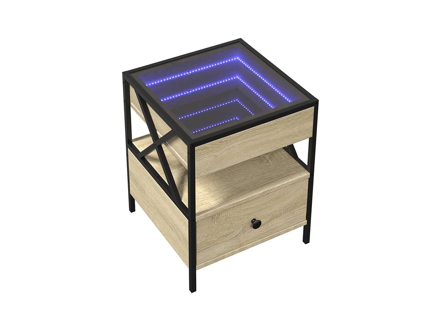Table basse avec LED Infinity chêne sonoma 40x40x51 cm