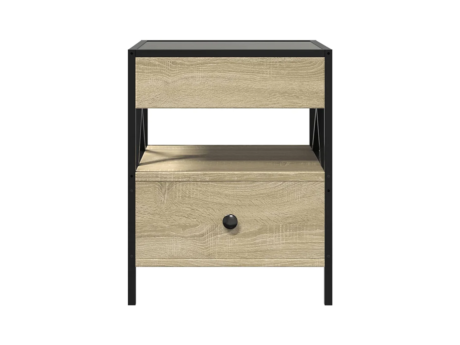 Table basse avec LED Infinity chêne sonoma 40x40x51 cm