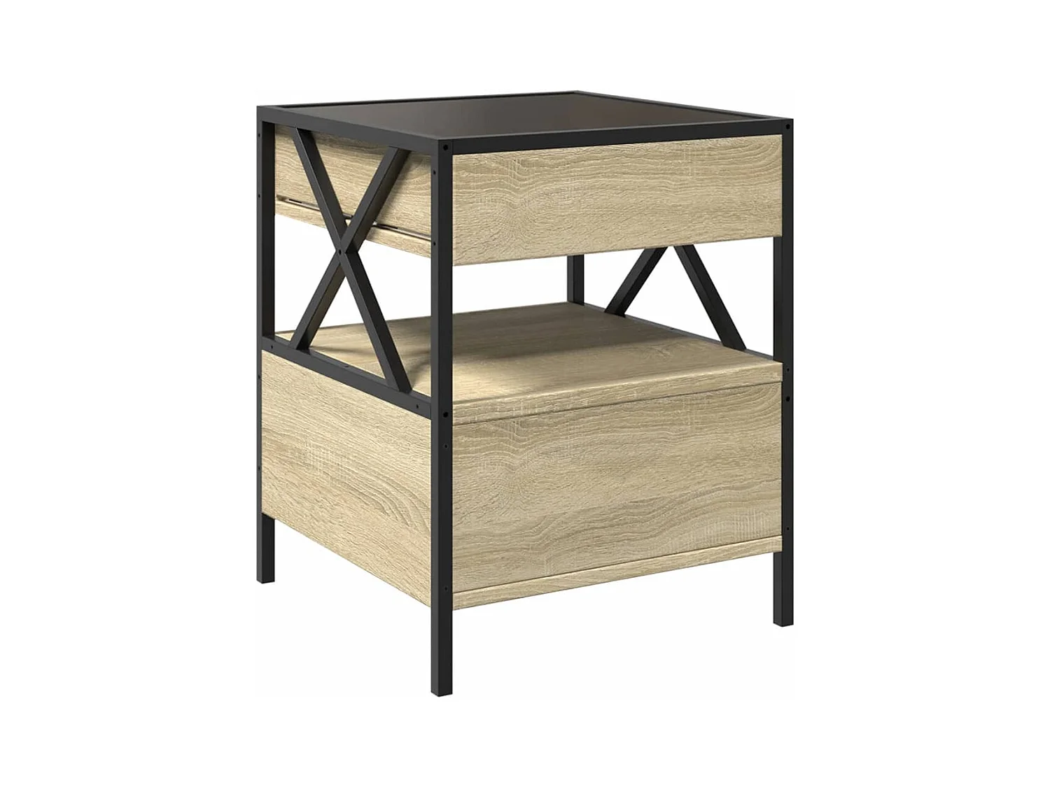 Table basse avec LED Infinity chêne sonoma 40x40x51 cm